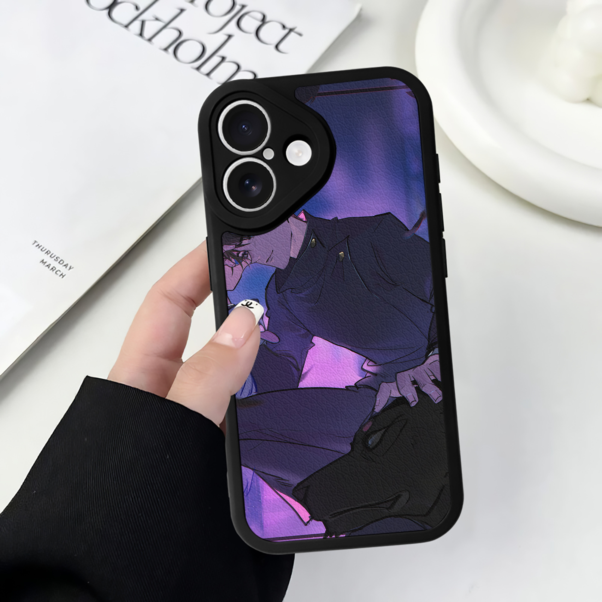（画像用） 呪術廻戦 Jujutsu Kaisen 【iPhone 16シリーズ対応】シリコンスマホケース（レザー調） 材質：シリコン